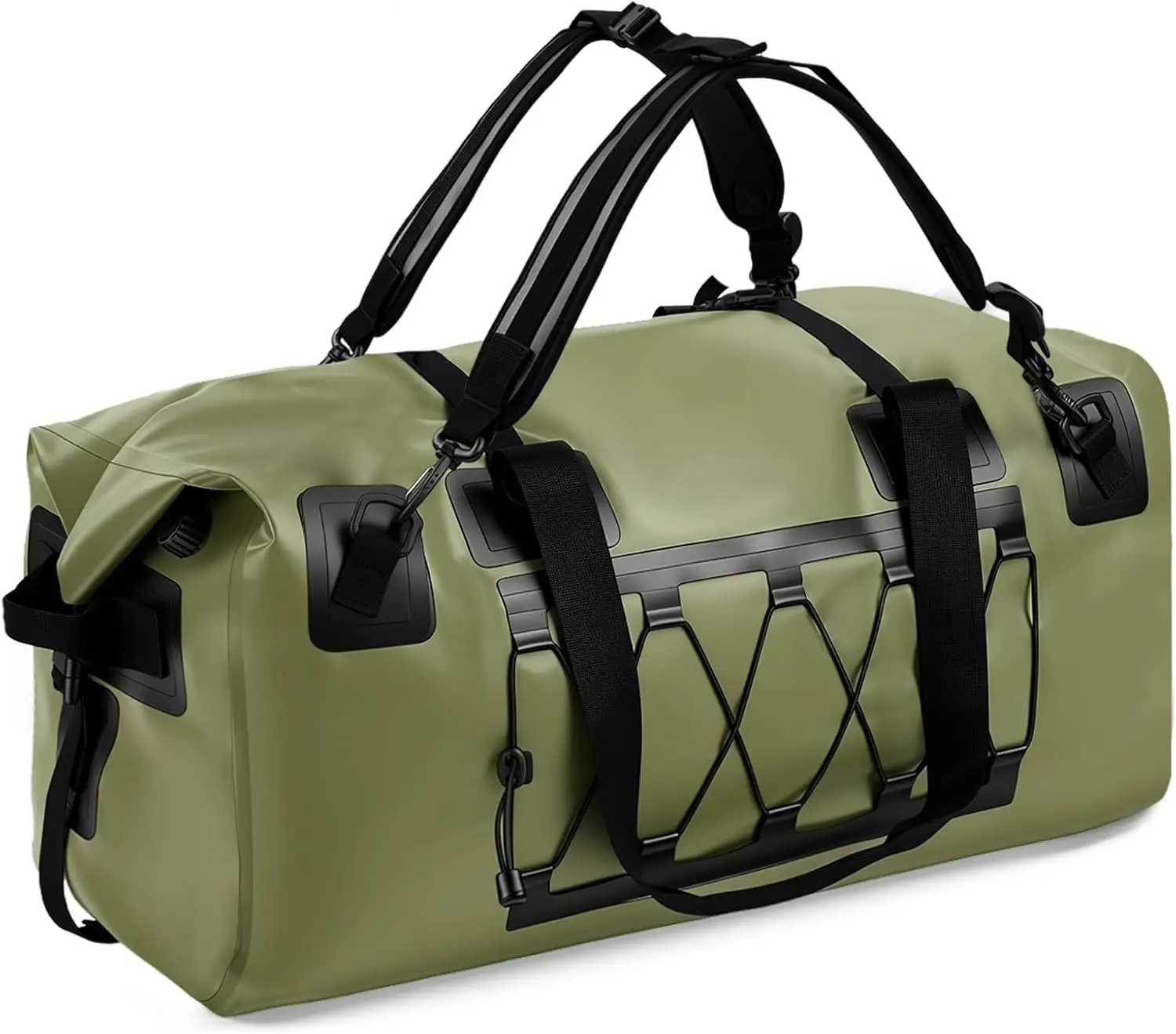 70L Large Motorcycle Dry Backpack, Heavy-Duty Roll Top Waterproof Luggage Duffle Bags with Straps