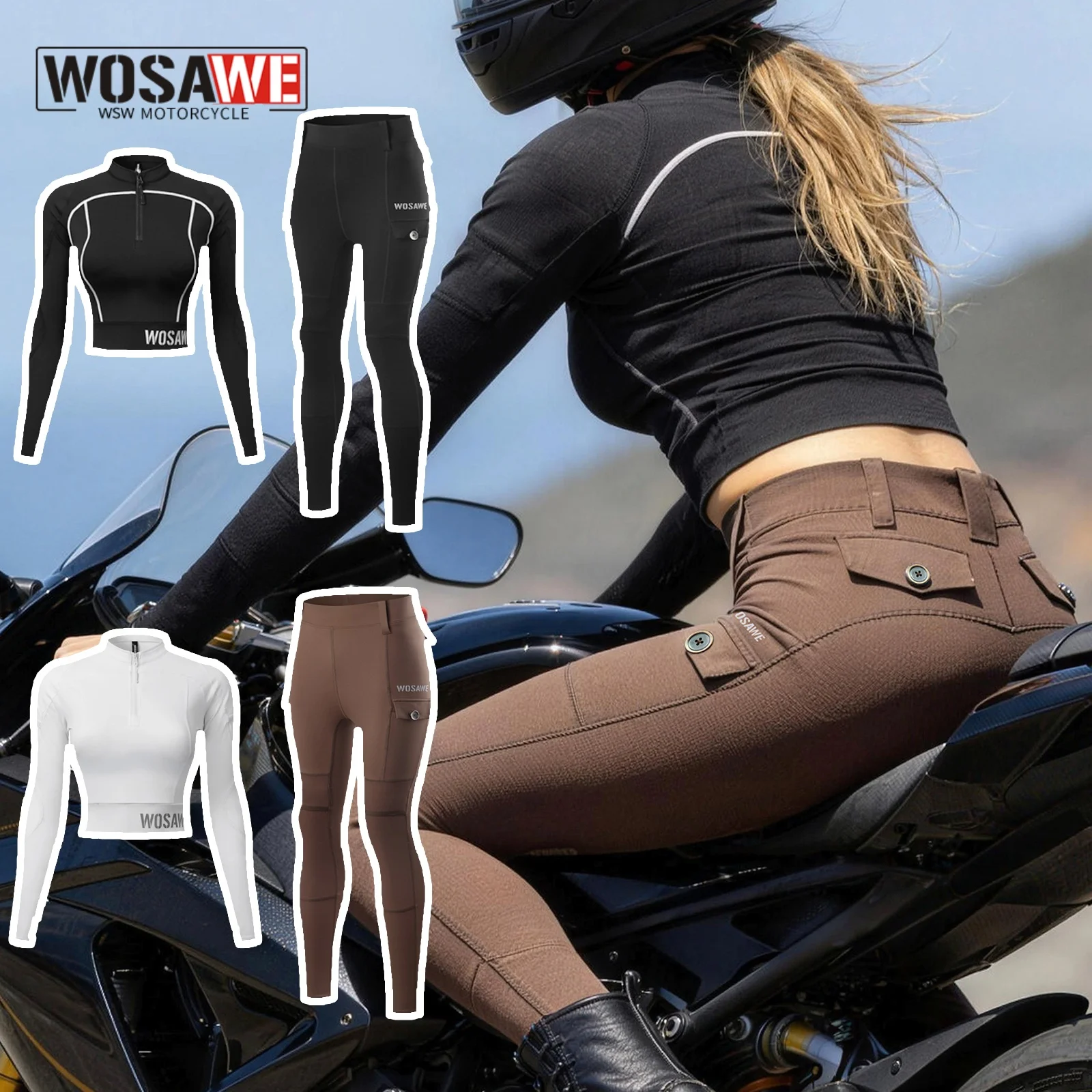 

WOSAWE Women’s Motocross Jacket Summer Breathable Mesh Jacket Outdoor Sport Riding Shirt Motorcycle Coat Suit