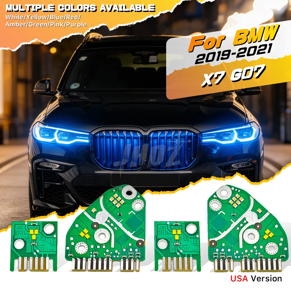 

Yellow White LED Angel Eye DRL Chip Board 63119466177 For BMW X7 G07 19-21 Headlight Daytime Running Light Turn Signal Amber Red