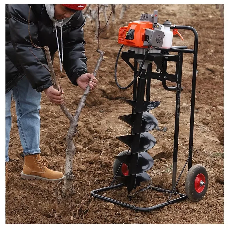Manual 4 Stroke Heavy Duty Garden Tools Earth Auger Machine Post Hole Digger Tree Planting Soil Augers