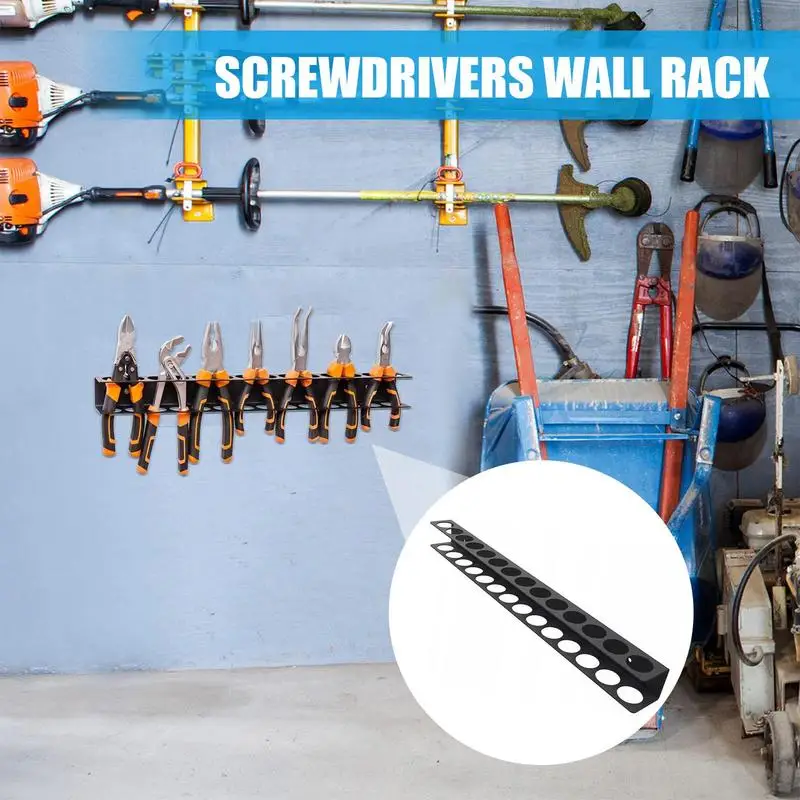 Screwdriver Rack Wall Mount Workshop Hand Tool Organizers And Storage Hand Tool Holder Hammer Rack Pliers Organizer Bracket