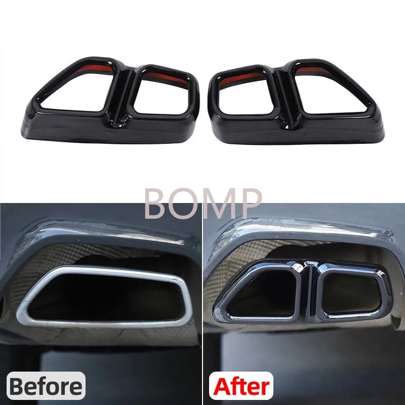 BOMP Car rear exhaust pipe output decorative cover for BMW 5 Series G30 G32 G31 6 Series GT 2018-2023 Automotive Exterior Access