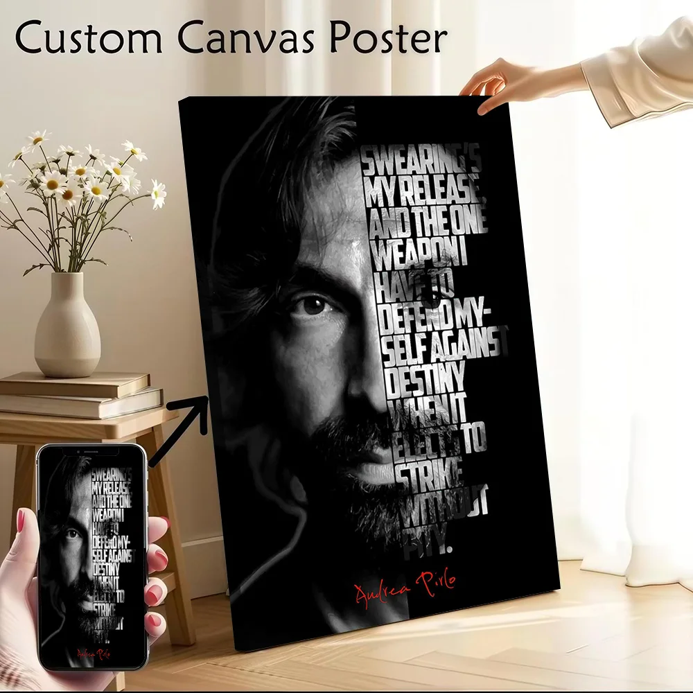 Andrea Pirlo Canvas Poster Customizable Printed Canvas Painting Wall Art for Fans Room Decoration Gaming Decorative Paintings