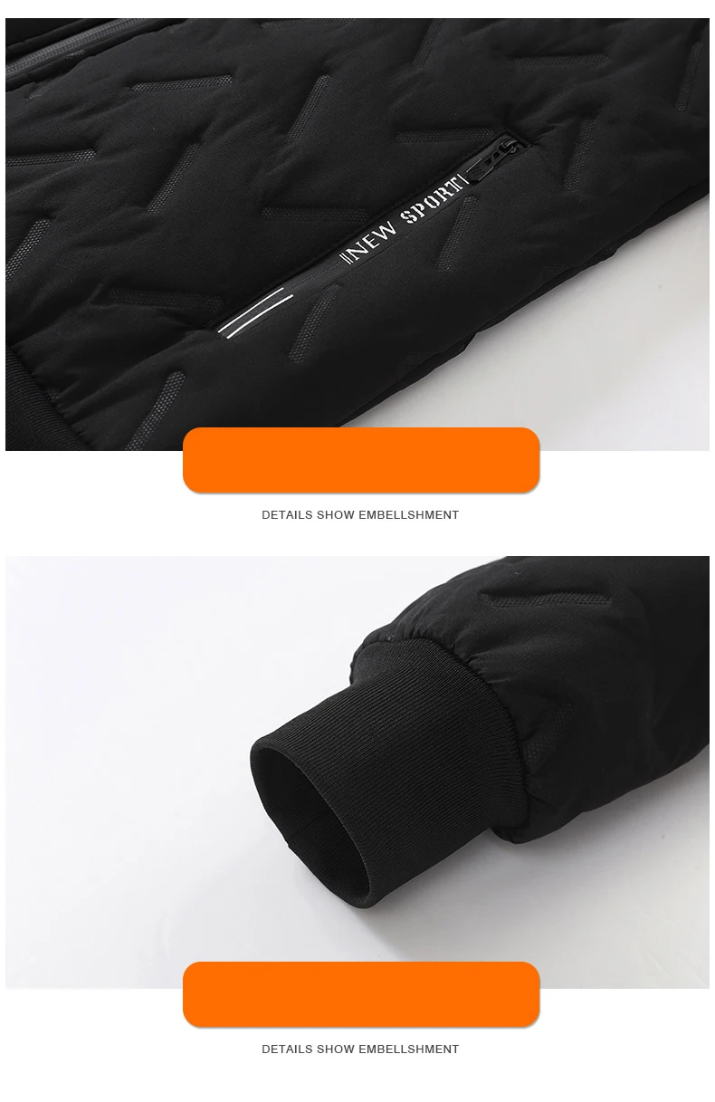 Fleece-gefütterte Jacke Herren Mode Herbst Winter Jacke Herren Mantel Lässige Winter Büro Kleidung Wattierte Parka Oberbekleidung Herren 2026 – Detail 11