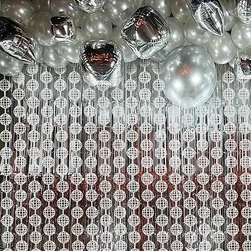 Discokugel Silber Pailletten Folienvorhang für Hochzeit Junggesellinnenabschied Party Dekoration 70er 80er Geburtstag Party Hintergrund Deko