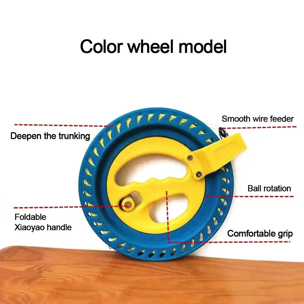 Kite-アウトドアゲーム用のフライングハンドルツールとワインダー,屋外で使用するための強力なストリング,ブルーグリップ