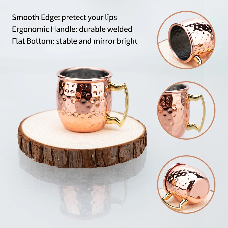 4Pcs 6Pcs 60ml Stainless Steel Cups Mini 304 Stainless Steel Moscow Mule Mugs-Shaped 2oz Cocktail Cups Beer Milk Mug Drinkware - view 3