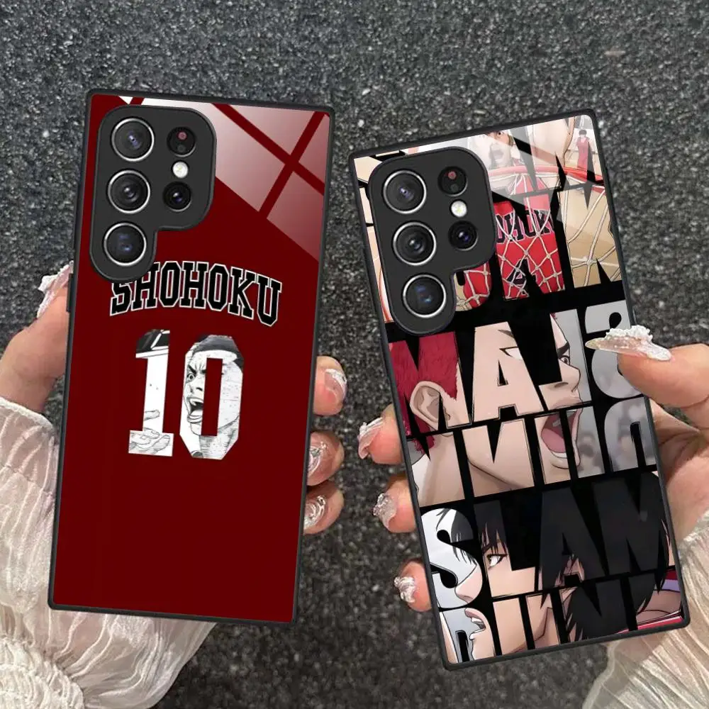 Etui na telefon Anime Slam Dunks do Samsung Galaxy S26 S25 S24 S23 S22 S21 S20 Note20 Plus FE Ultra, szklane, kolorowe etui na telefony komórkowe