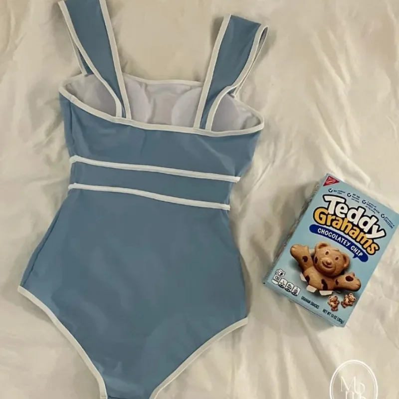 Women's Two-Piece Swimsuit Black Strapless Triangle One-Piece Skirt Style Thermal Spring Belly Covering Slimming Design