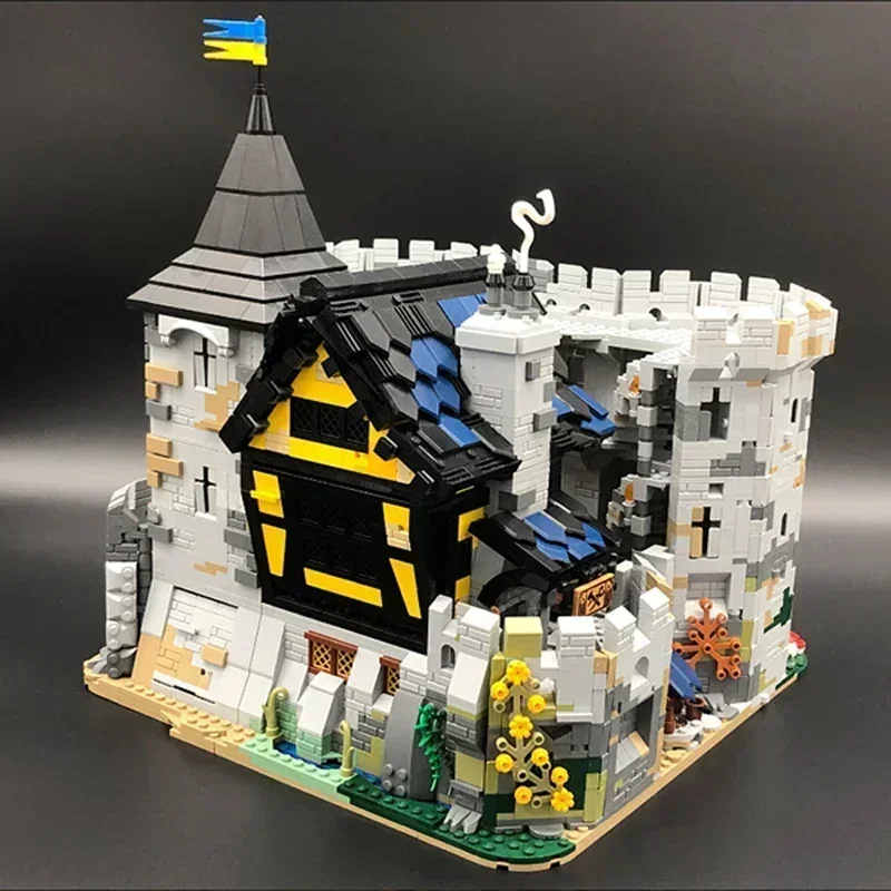 Castle Model Moc Building Bricks Black Falcon's Fortress Anno Technology Modular Blocks Gifts Christmas Toys DIY Sets Assembly