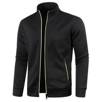 Autumn New Men's Loose Casual Solid Color Cardigan Thin Fashion Top Sweater Jacket Sports Jacket