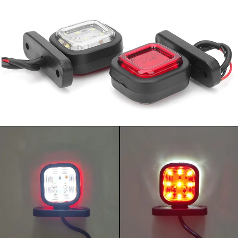 2PCS LED Dual Face Side Light Truck Side Marker Lamp 12V/24V Van Trailer Indicators Rear Tail Lamp LED Clearance Light