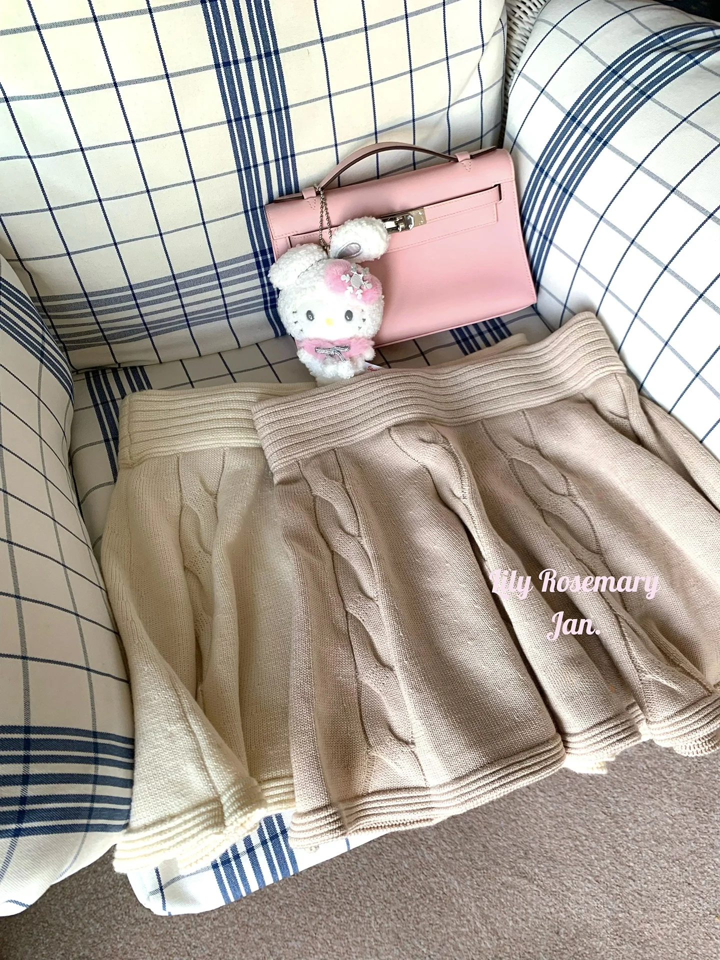 

Lily Rosemary Soft Woolen Knitted ort Skirt for Girls High Waist Cake Skirt Loose Fit Winter Collection Elastic Waist