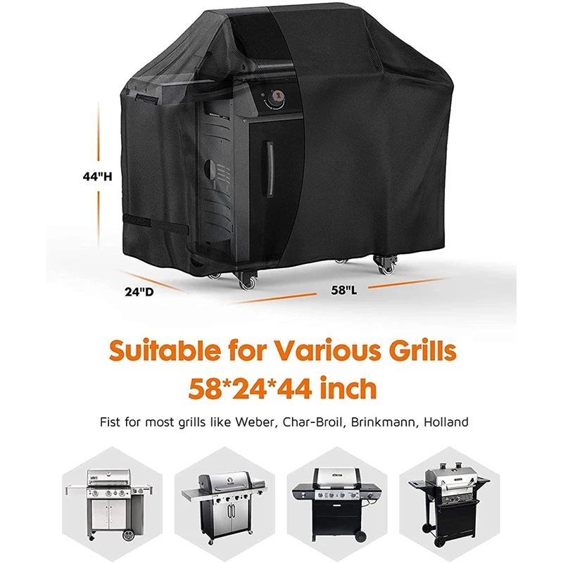 Imagem -03 - Absf Capa Impermeável para Churrasco Resistente Capa para Churrasco Weber Char-broil Nexgrill Gás Grill Desvanecer-se e Resistente às Intempéries 58 600d