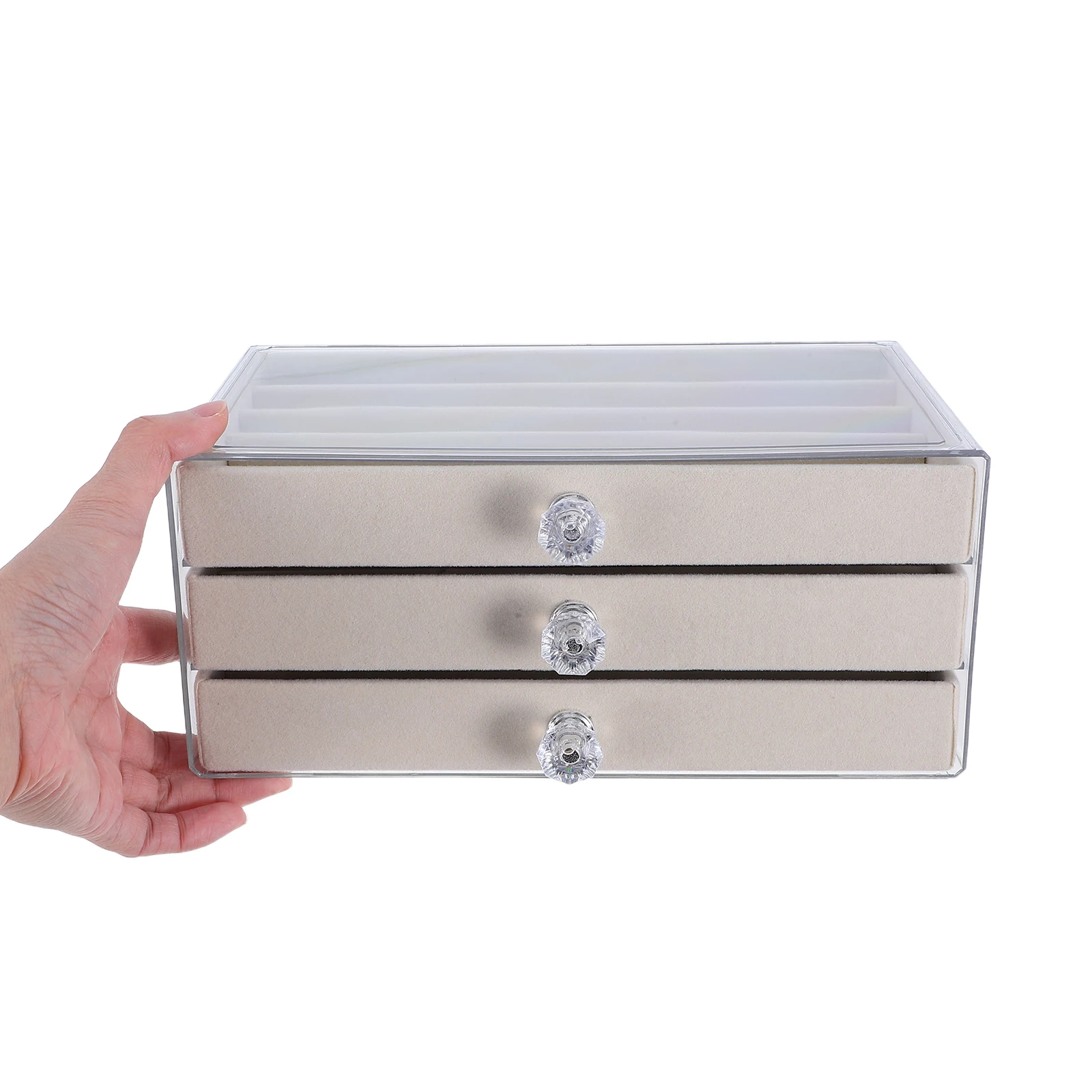 

Multifunctional Necklace Storage Box Jewelry Holder Organizer Drawer Design Dustproof Bead Bracelet Compartment Stylish Tray