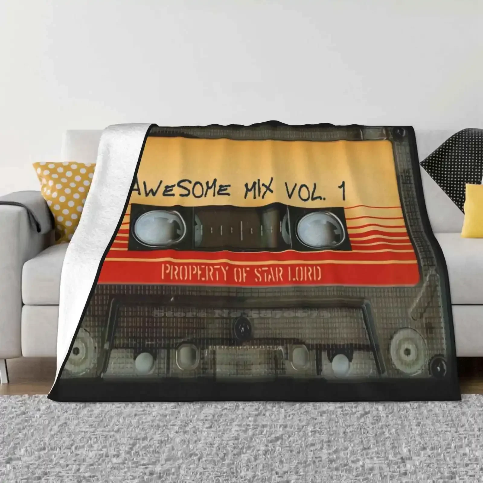 Awesome Transparent Mix Cassette Tape Volume 1 Fashion Soft Warm Throw Blanket Comics Guardian Of The Galaxy Movie Cassette