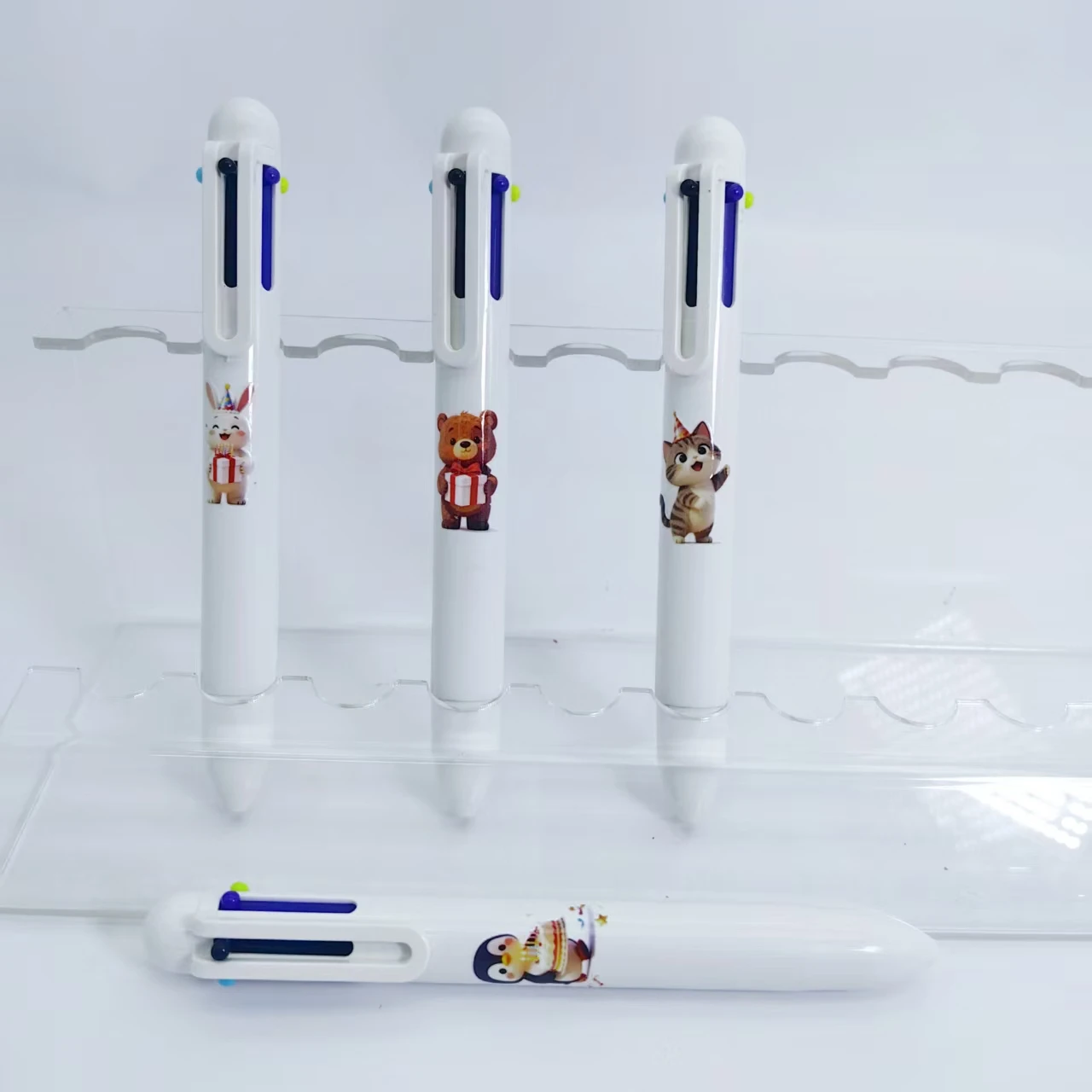 

6PCS/10PCS Creative Animal Birthday Party Series round Ball Pens for Students Signature Learning Office Supplies