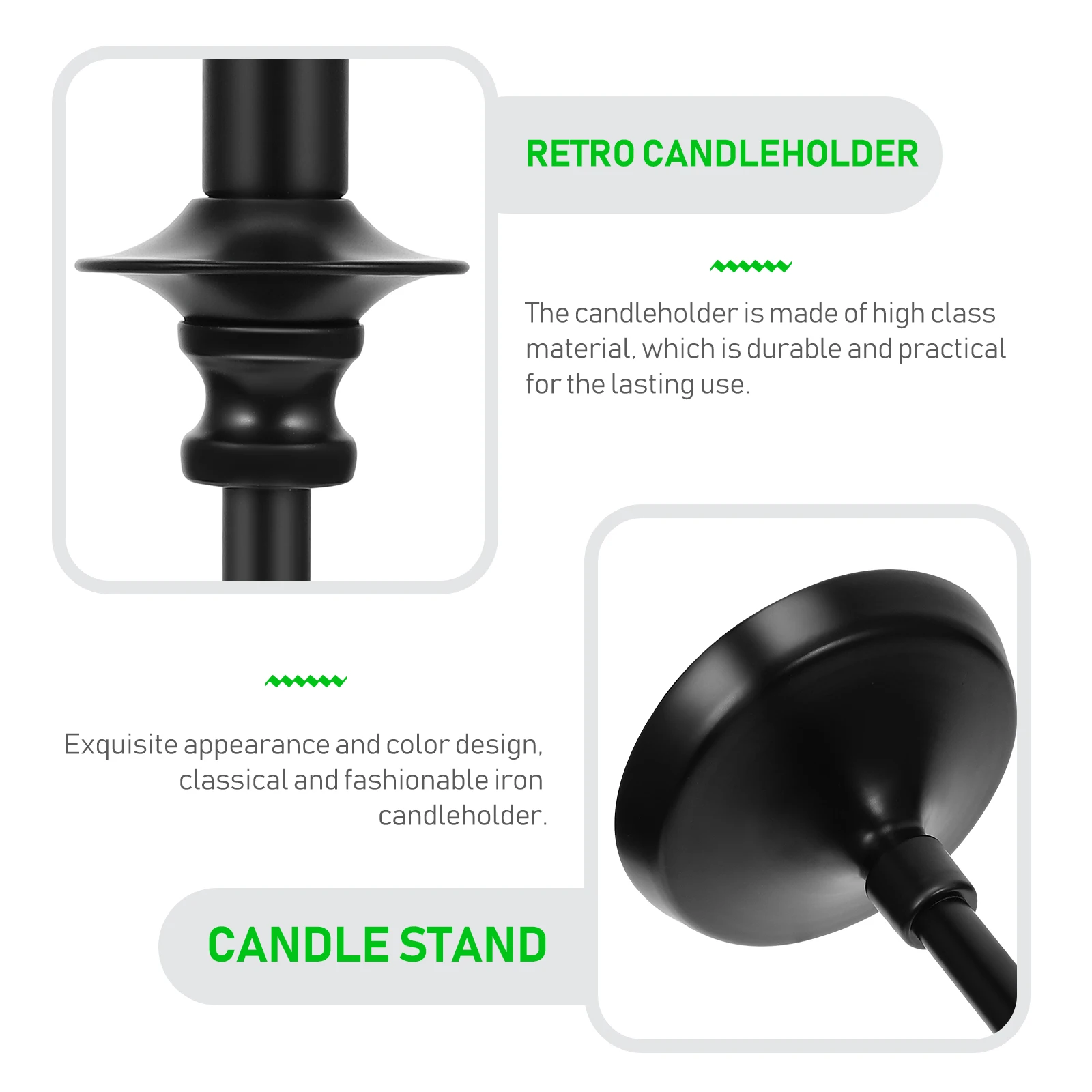 

Vintage Candleholder Retro Iron Stand Decorative Candleholder for Home Wedding Banquet Decoration Metal