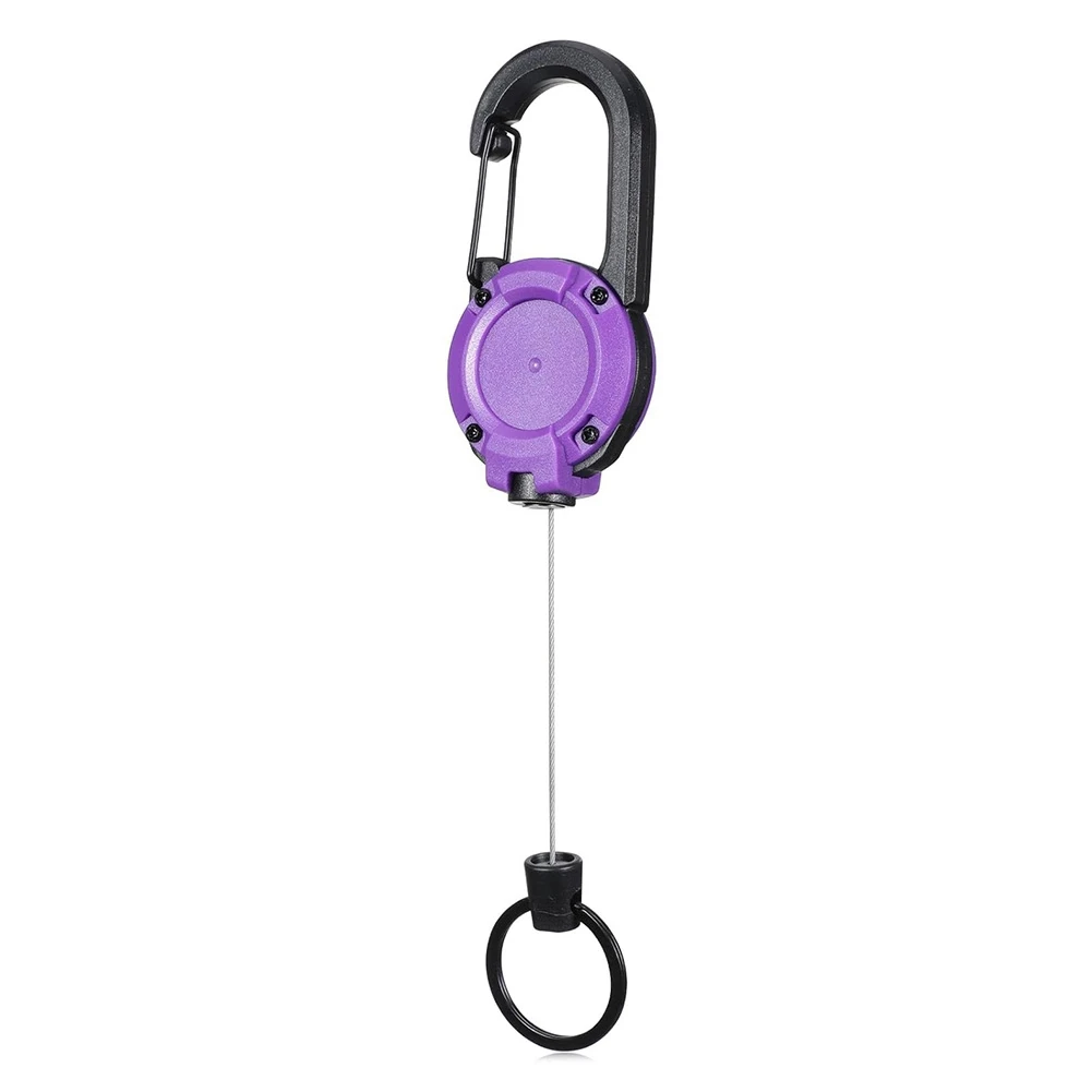 Retractable Keychain,Badge Holder with Steel Retractable Cord Key Ring Clip,Carabiner Key Holders for Keychain