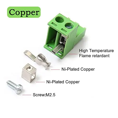 

10 шт., шаг 5,08 мм, 2-контактный зеленый разъем типа Феникса, винтовая клеммная колодка для печатной платы, разъем для проводов, адаптер для электроники DIY Proj