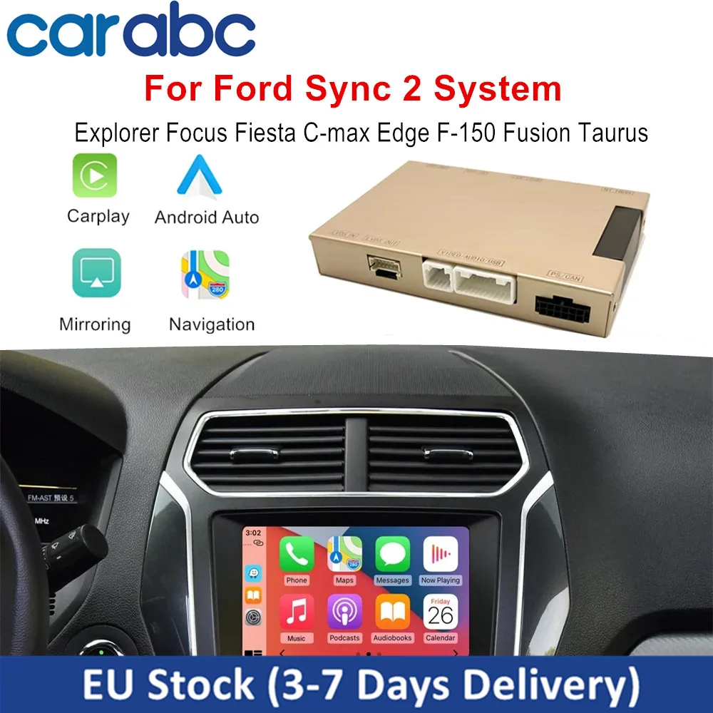CARABC Für Ford Sync2 System Wireless Carplay Android Auto Für Explorer Focus Fiesta C-max Edge F-150 Fusion Taurus Decoder-Box