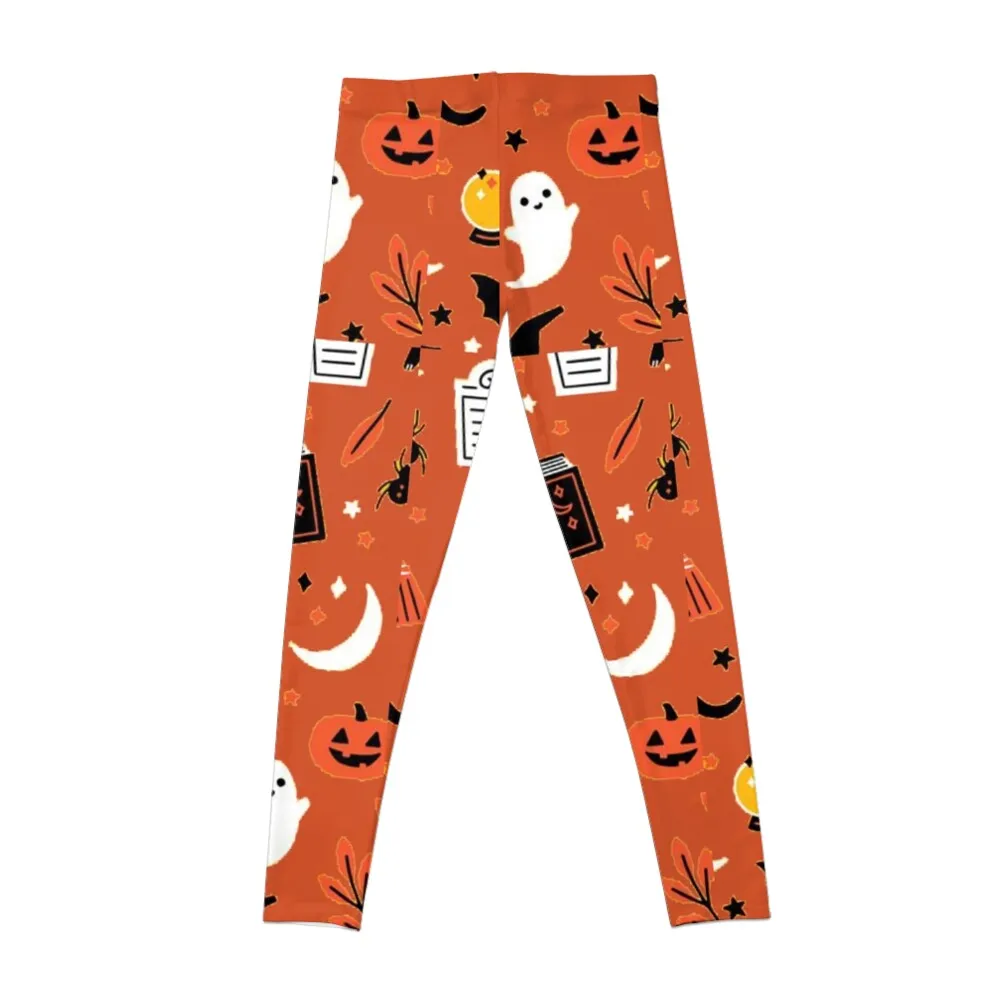 Halloween Creepy Skull Witch Pumpkin Pattern Leggings Sports pants for trousers Womens Leggings