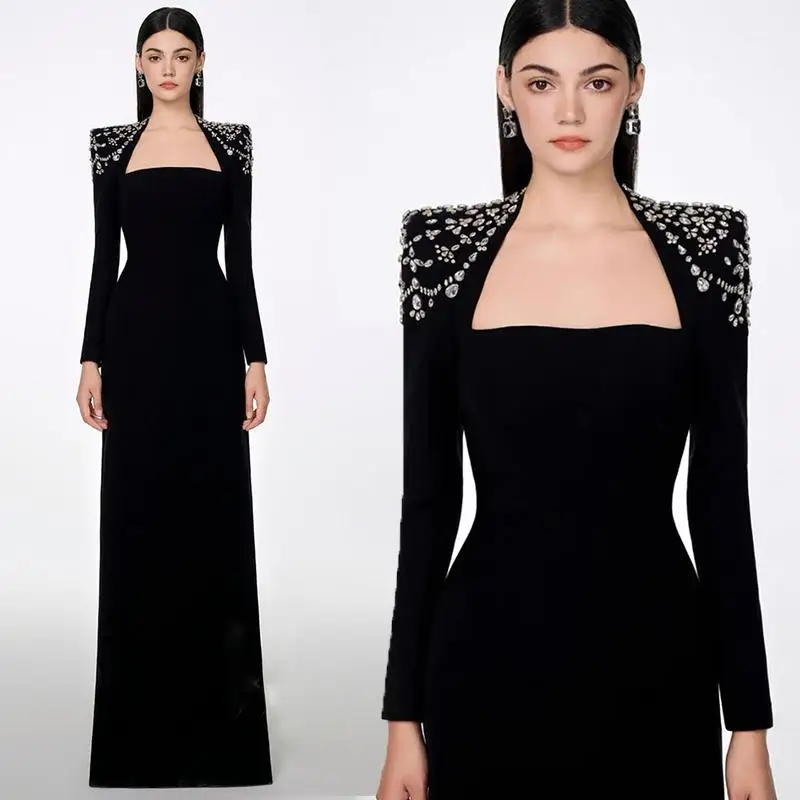 

Ele Long Sve Evening Gown Women's Fi Tail Dr Luxury Performance Costume Wedding Par Event Formal High Waist