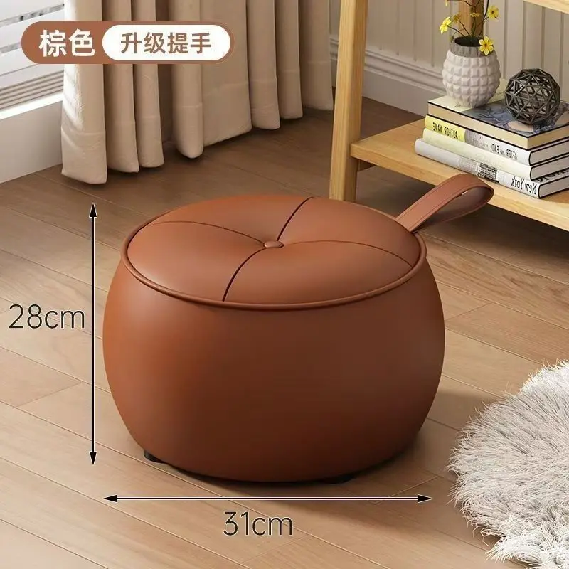 

Small stool household bench creative pier pier sitting pier living room sofa coffee table low stool simple leather stool shoe ch