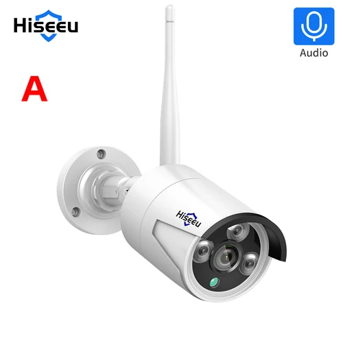 Cámara IP inalámbrica Hiseeu de 3/5MP, lente de 3,6mm, cámara WiFi de seguridad impermeable para kits de sistema CCTV inalámbrico Hiseeu, vista por aplicación IP Pro