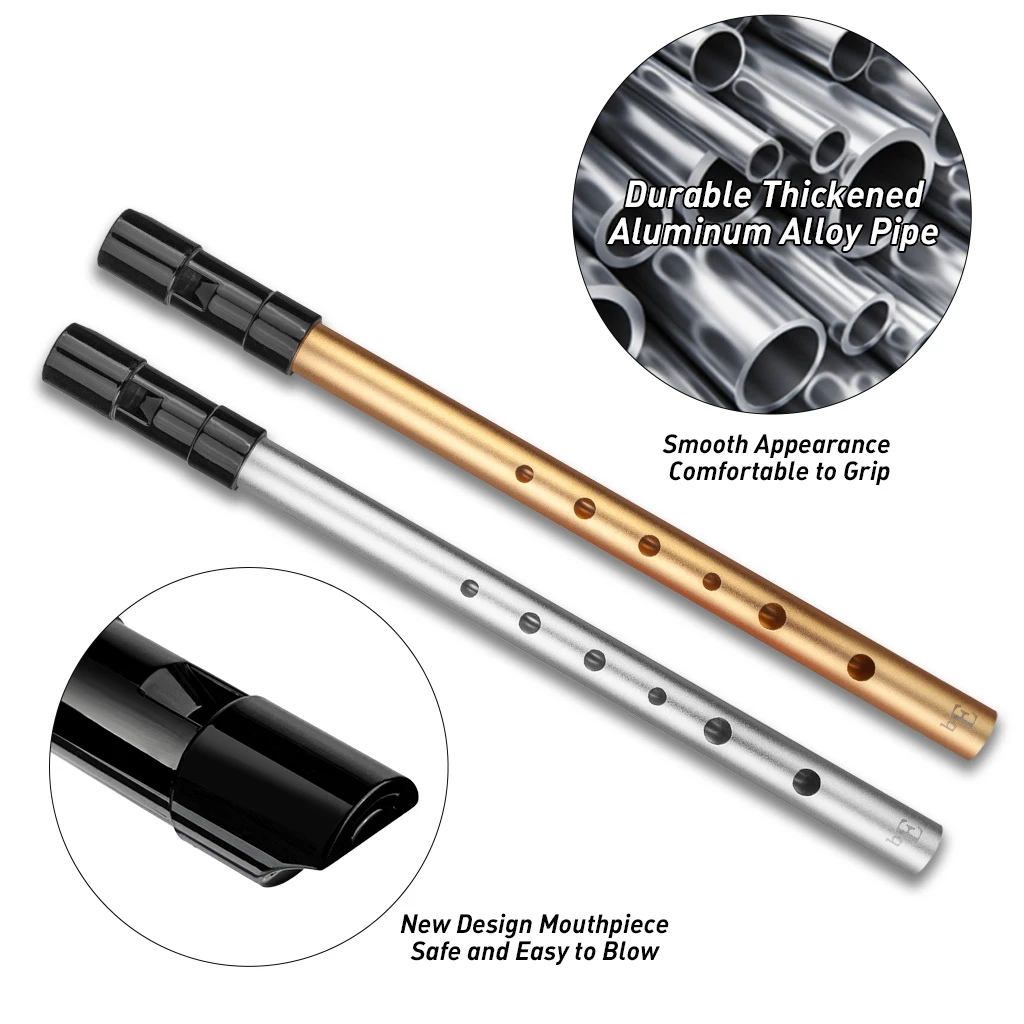 LOMMI Irish Whistle Flute C/D Key 6 Holes Flute Instrument Aluminum Alloy Professional Beginner Christmas Gifts Mini Flute