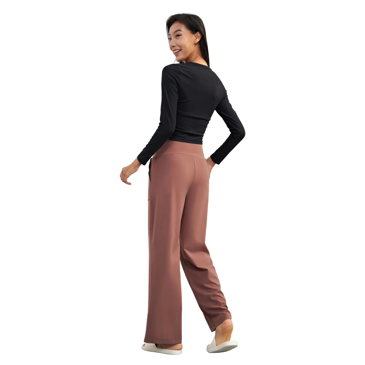 Pantalones de pierna ancha para mujer, pantalón holgado de cintura alta con cordón, informal, para Yoga, trotar, gimnasio, deportes, Invierno