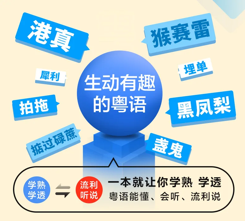 Cantonese textbook course GuangDong Guangzhou dialect orthographic dictionary Cantonese Learning Book Zero basic dictionary