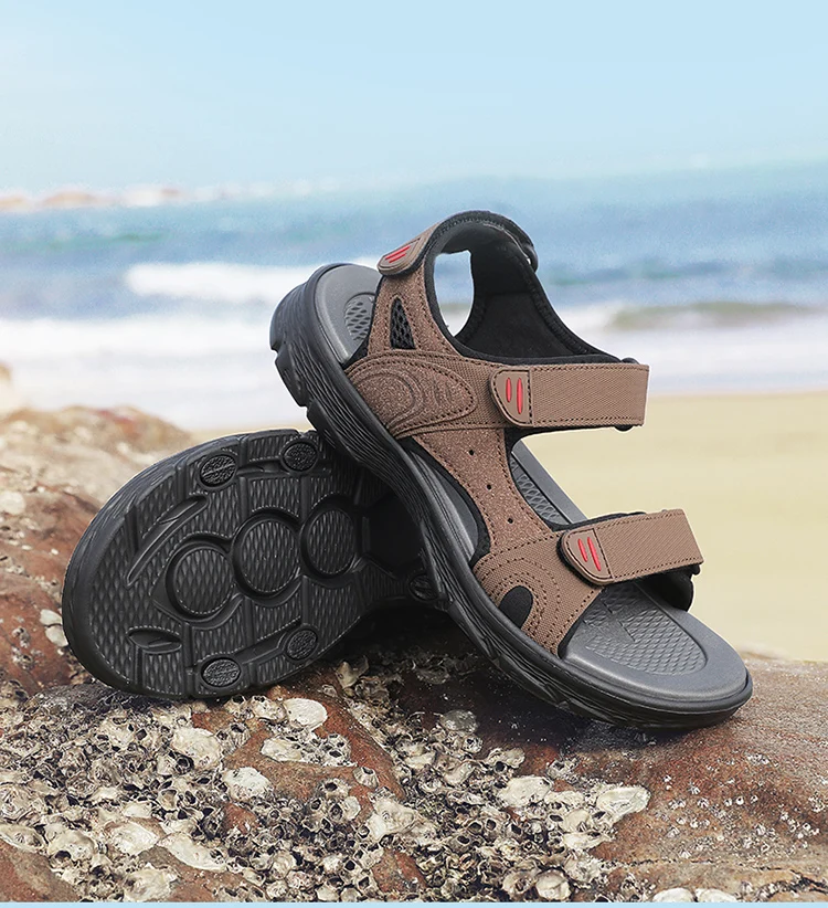 Herren-Sportsandalen, Outdoor, Wandern, wasserdicht, Strandsport, Herren-Sandalen, Sommer, offene Zehen, verstellbare Schnürsenkel – Detail 32