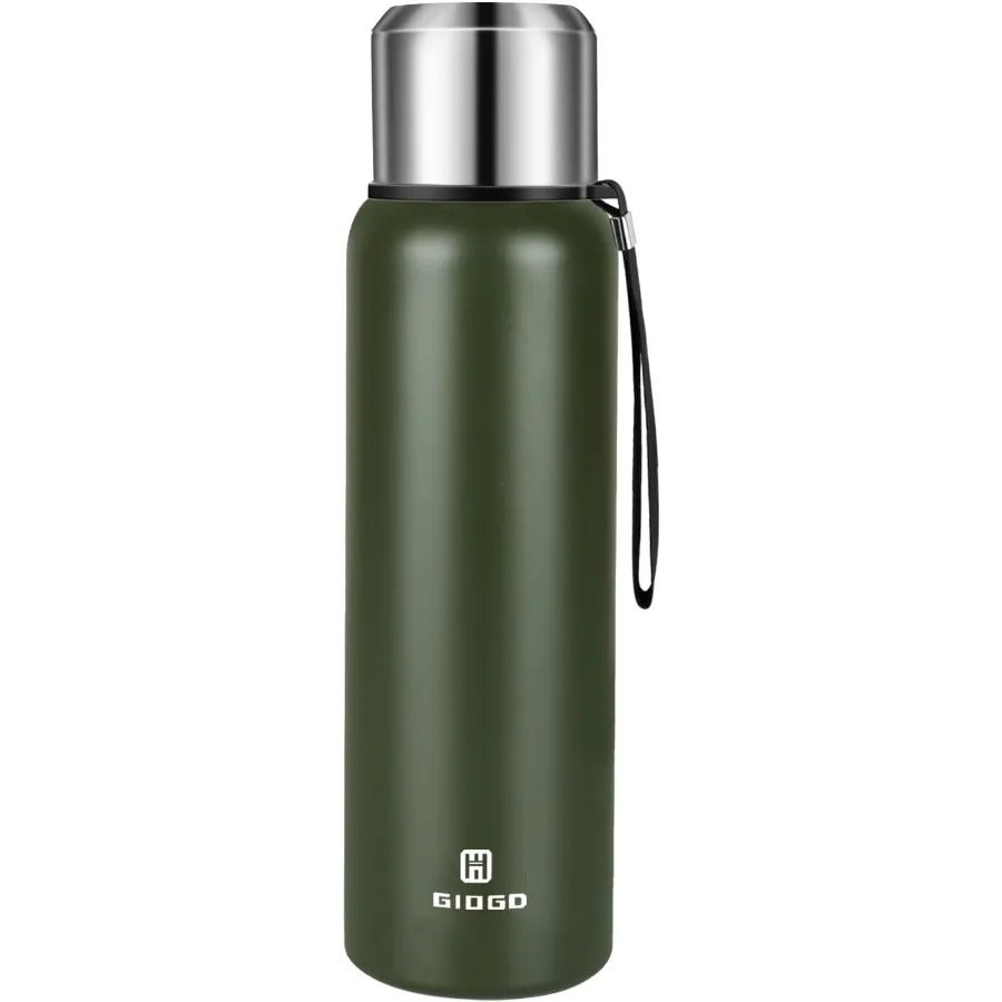

Insulated vacuum thermo bottle 1000ml 33.8oz with cup stainless steel coffee bottles for hot and cold drink water flask ideal f