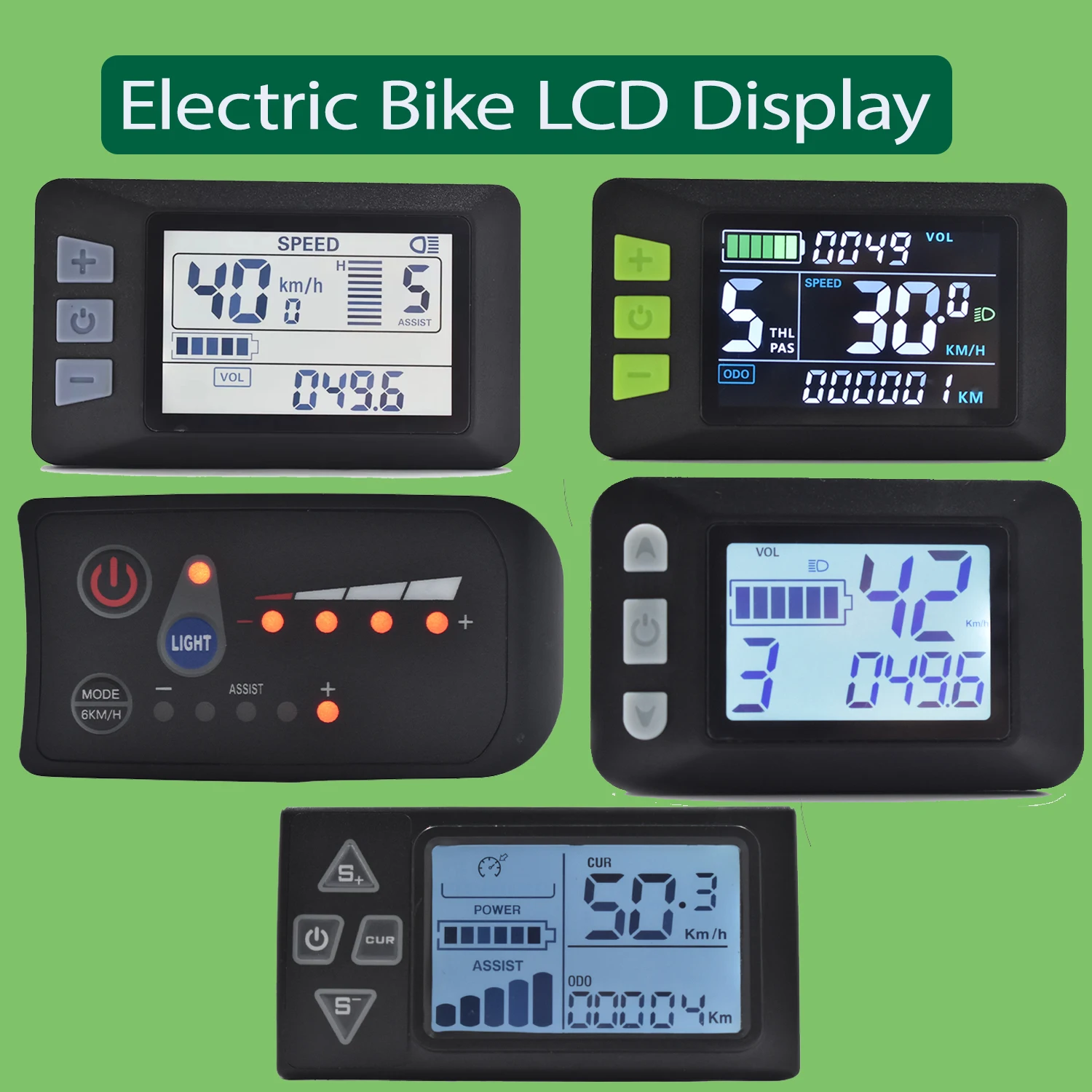 Multifunctional LCD Screen Electric Bicycle Display Computer Bike Rainproof Speedometer Odometer Cycling Waterproof