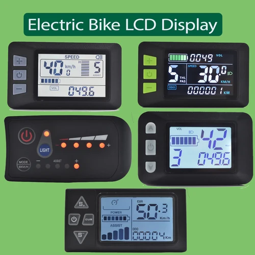 UART 2 pantalla LCD multifuncional pantalla de bicicleta eléctrica ordenador bicicleta velocímetro a prueba de lluvia odómetro ciclismo impermeable