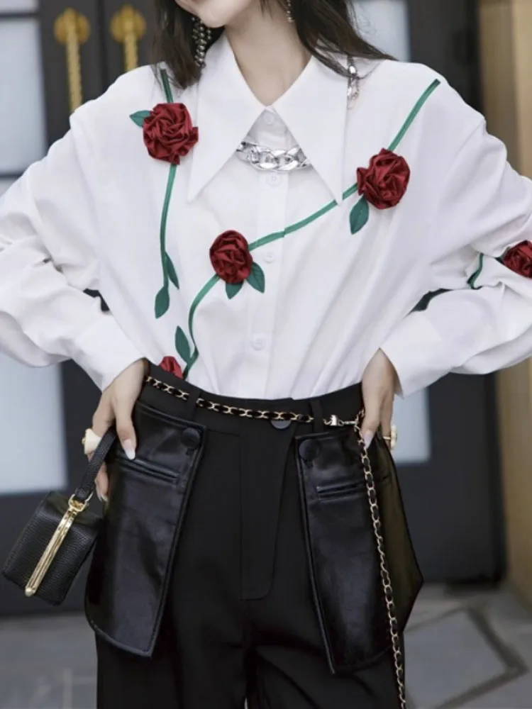 

Shirts For Women Chic Design Vintage Korean Style Leisure Office Lady Elegant All-match Sweet Tops Trendy Blouse