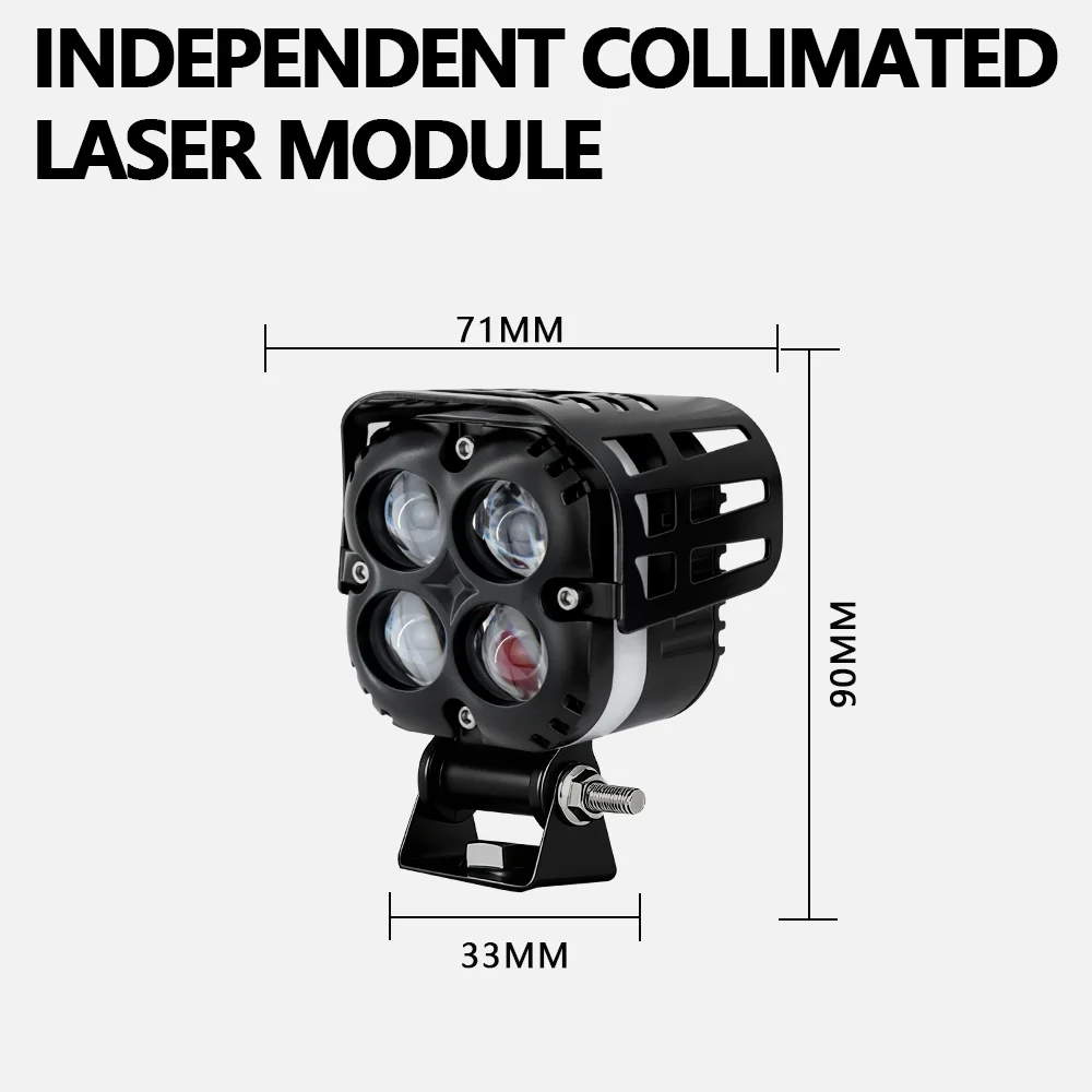 Motorcycle spotlight 4LED with RGB spotlight dual color strong light paving street lamp external electric vehicle modification