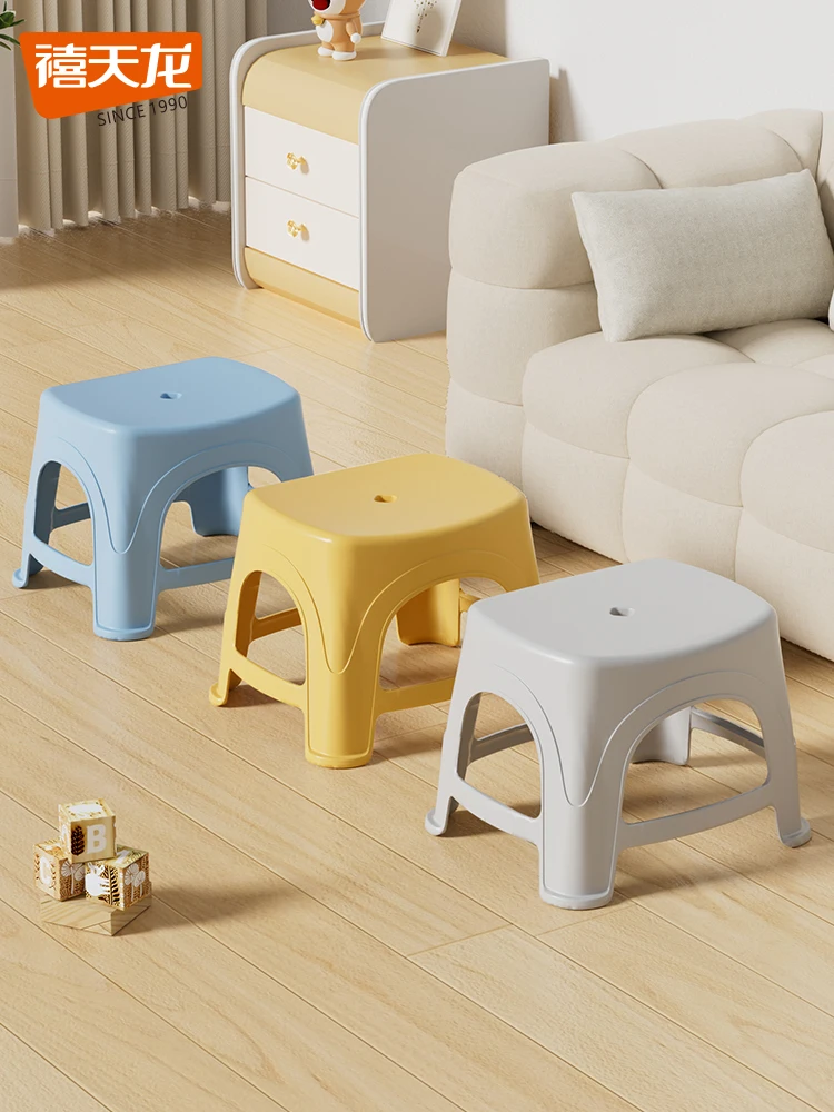 

Xi Tianlong Anti slip Children's Plastic Small Stool Thickened Household Small Bench Plastic Stool Tea Table Stool Bathroom