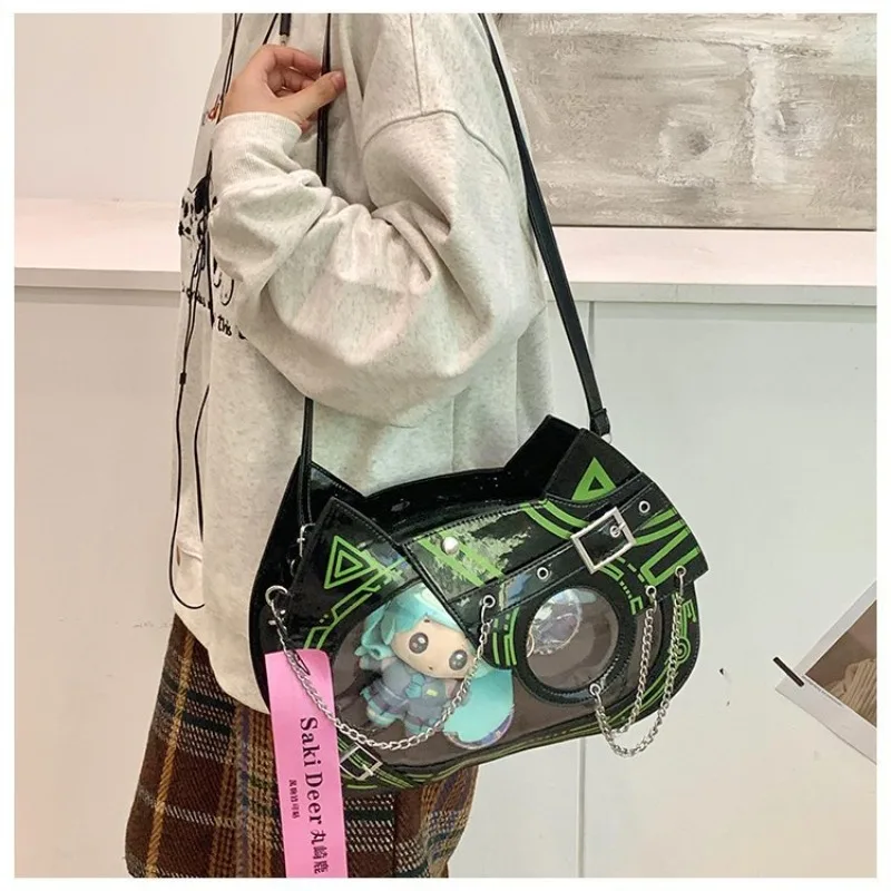 HAEX Grunge Women Ita Bags Y2K Punk Patchwork Chains Backpacks Female Trend Aesthetic Subculture Crossbody Shoulder Bolso Mujer