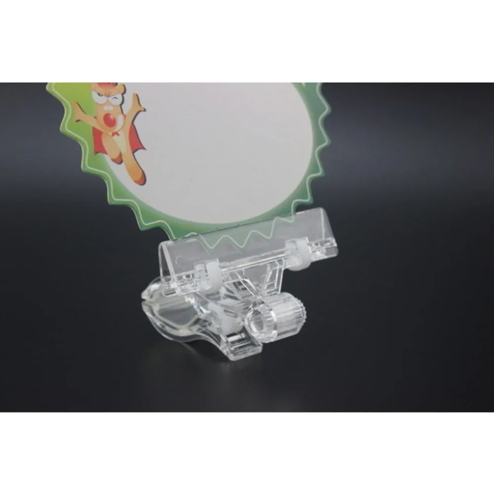 20 pcs Pop Plastic Price Tag Sign Label Card Holders Paper Display Promotion Clips By Gear Rotatable Connected In Retail Store