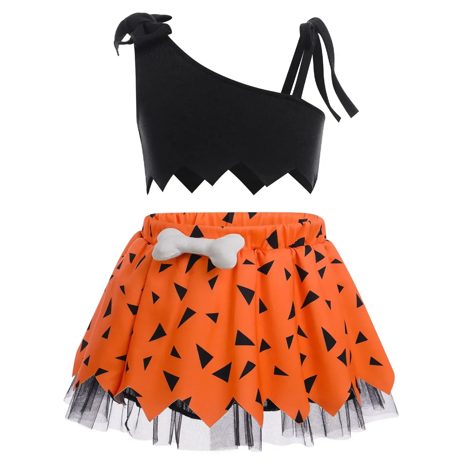 Kleinkind Baby Höhlenmensch Halloween-Kostüm Kinder Jungen Mädchen Primitives Cosplay-Kleid Shorts-Set mit Requisiten Feiertagsparty Faschingskostüm – Detail 2