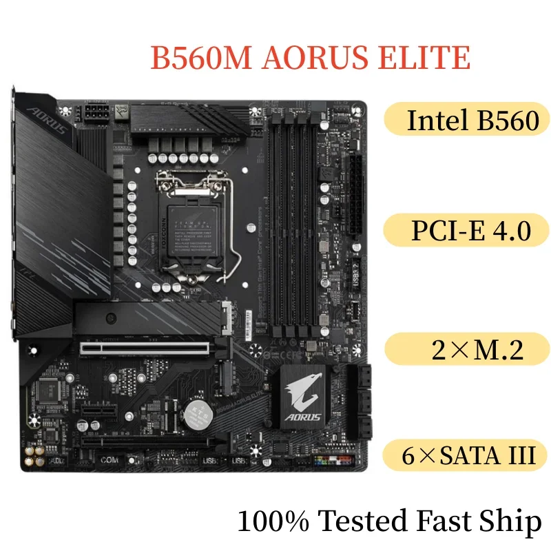 For Gigabyte B560M AORUS ELITE Mtherboard 128GB LGA 1200 DDR4 Micro ATX Mainboard 100% Tested Fast Ship