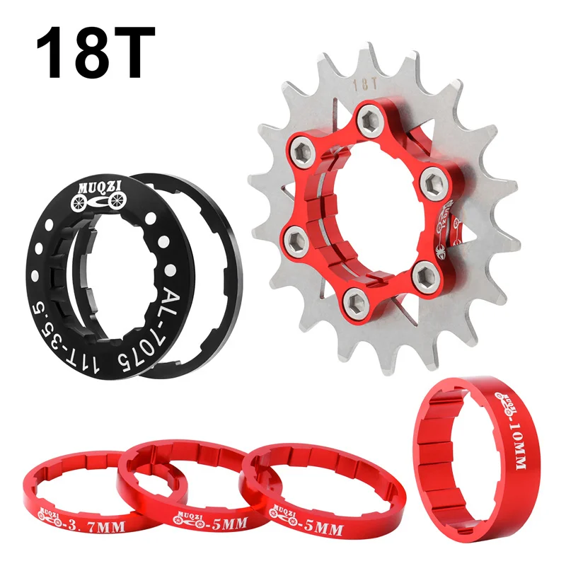 MUQZI Single Speed Cassette Cog 12T 13T 14T 15T 16T 17T 18T 19T 20T 21T 22T Fiets Cassette Conversie Kit