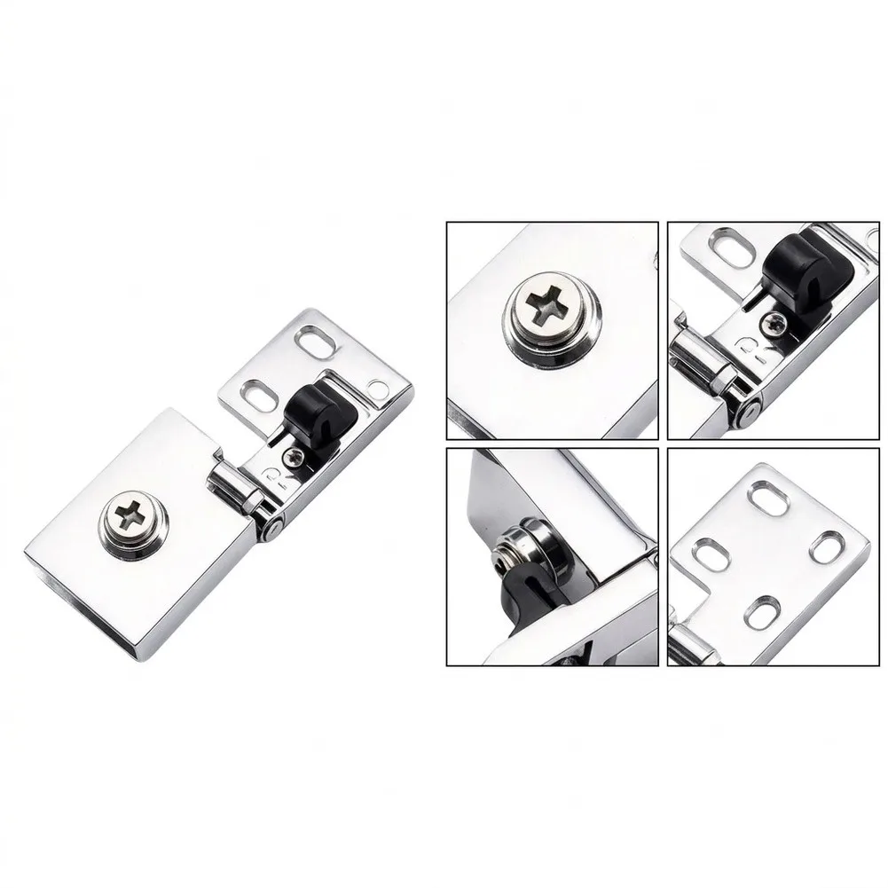 Glass Door Hinge Clamp for Wine Cabinet and Display Case Zinc Alloy 71mm x 28mm 65mm x 28mm Silver Electroplated Bracket