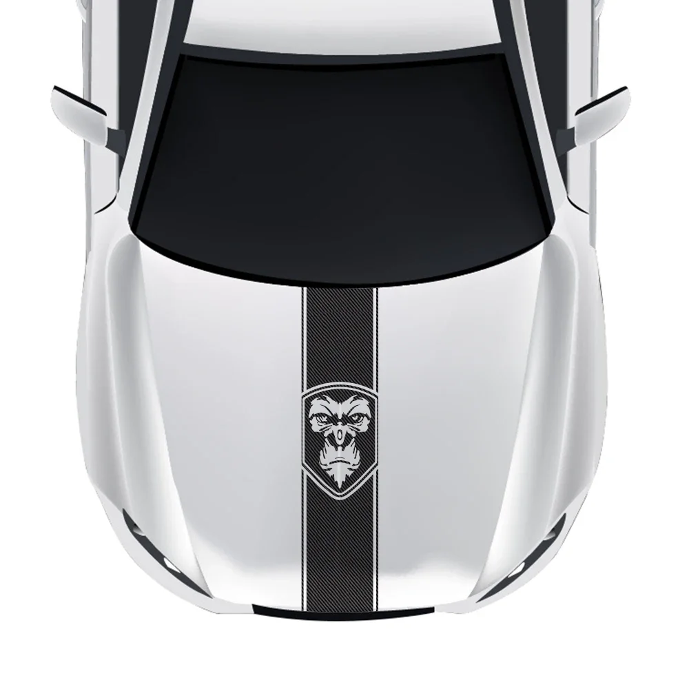 

Car Engine Hood Stickers Gorilla Face Badge Vinyl Decal Car Stripe Raptor Graphic Creative Auto Decoration Stickers Accessories