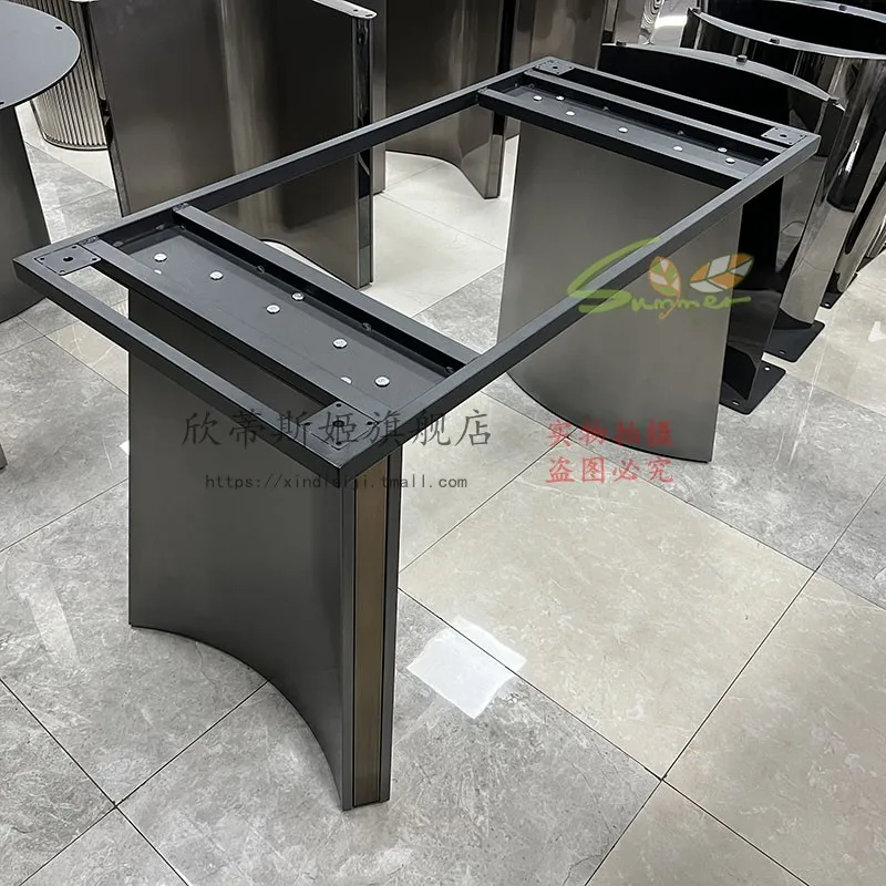 Stainless steel table legs with luxurious stone table feet Modern household rock plate table feet bracket with frame base