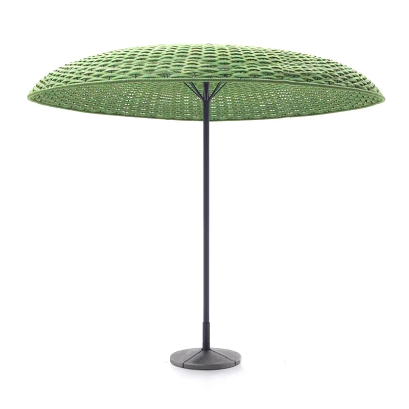 hy-Customizable Waterproof Outdoor UV Protection Windproof Shade Umbrella Wicker Weave Modern Design Courtyard Beach Villa 2.6M