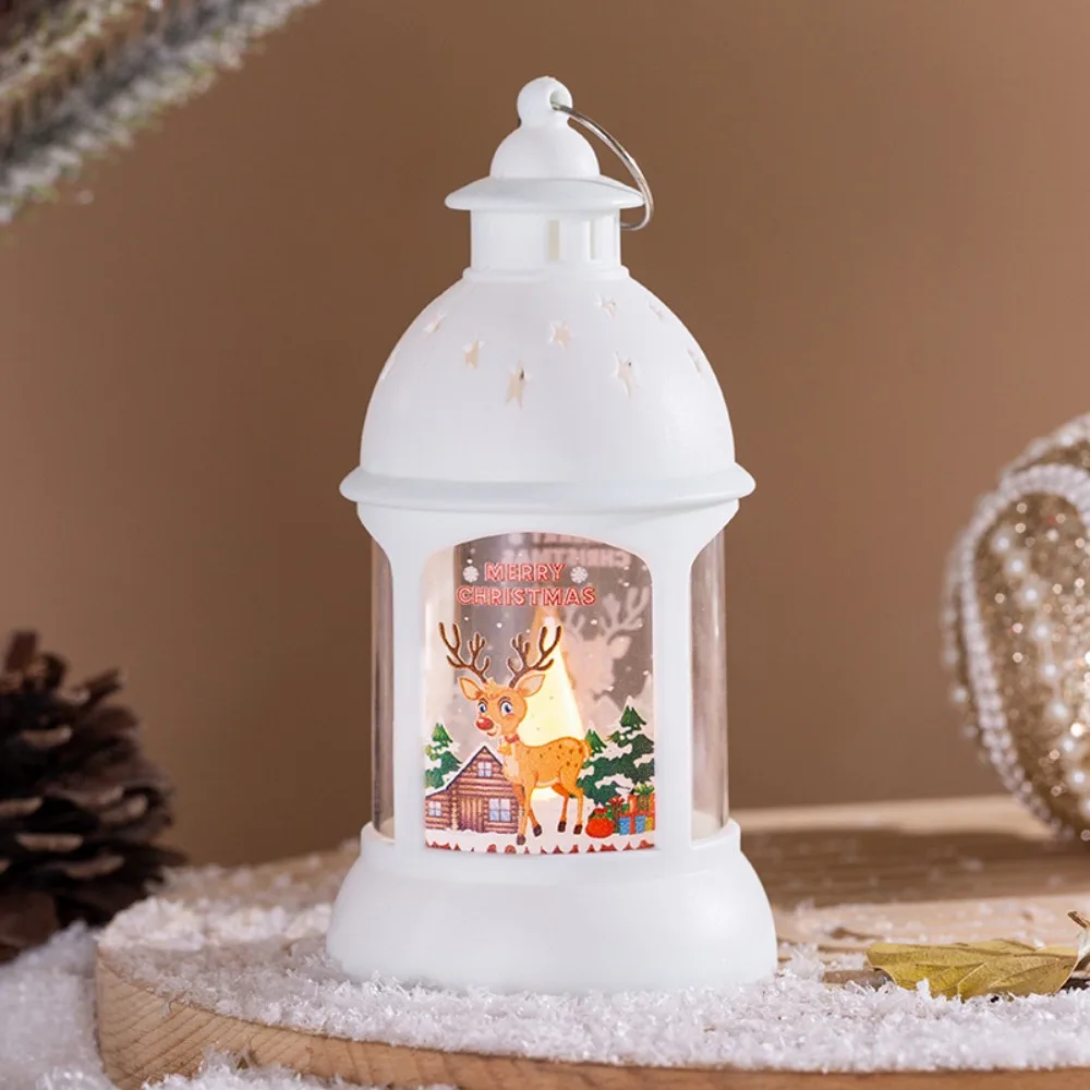 Candlestick Christmas Wind Lamp Santa Christmas Tree Christmas Castle Lantern Atmosphere LED Santa Hanging Lamp Christmas