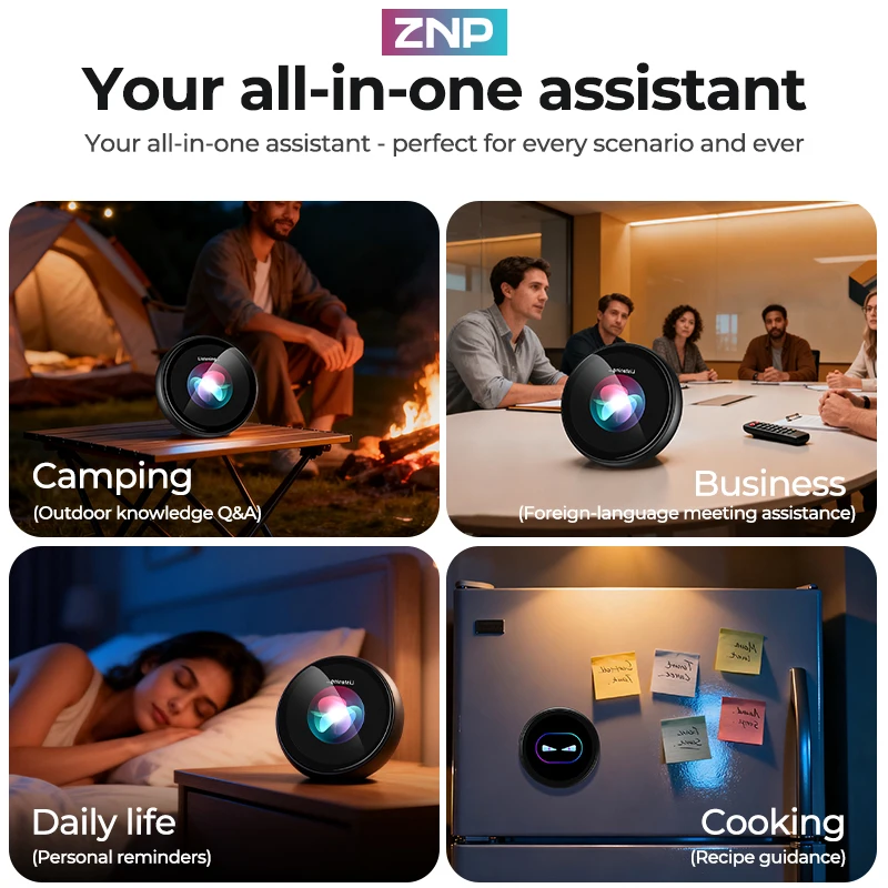 Ultra-thin AI Voice Translator ZNP Z01 Instant Professional Portable Magnetic Smart Voice Translation Display Touch Control